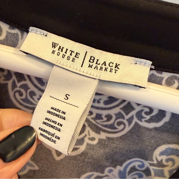 SET! White House Black Market Small Tops: Black/Royal Tunic + Blue/Purple Blouse - Picture 3 of 12